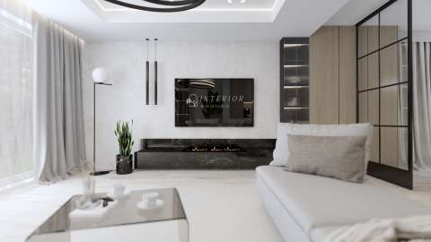 Salon z aneksem kuchennym i jadalnią 