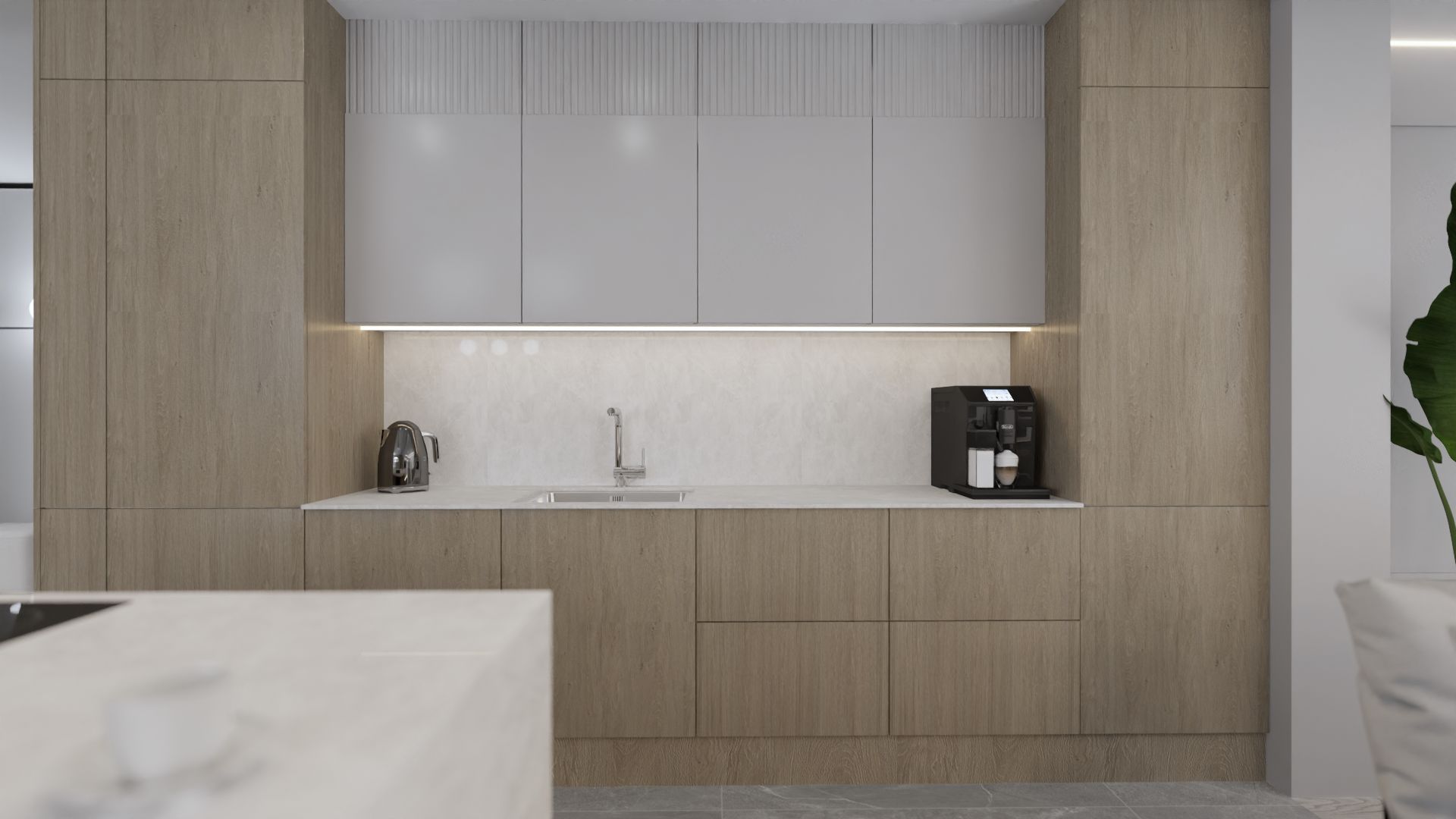 Salon z aneksem kuchennym i jadalnią 