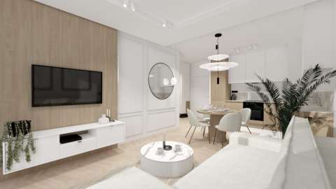 Projekt salonu z aneksem kuchennym