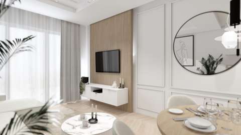 Projekt salonu z aneksem kuchennym