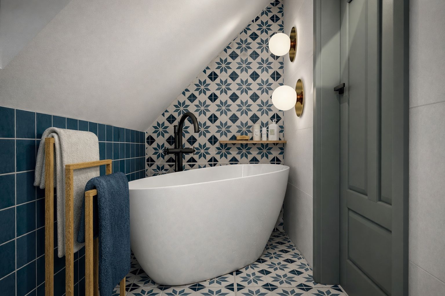 Projekt łazienki na poddaszu 