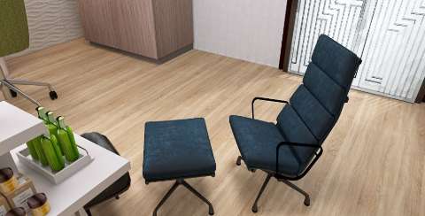 Kompleksowy projekt 3D salonu beauty: stanowisko fryzjerskie, makijaż i pedicure