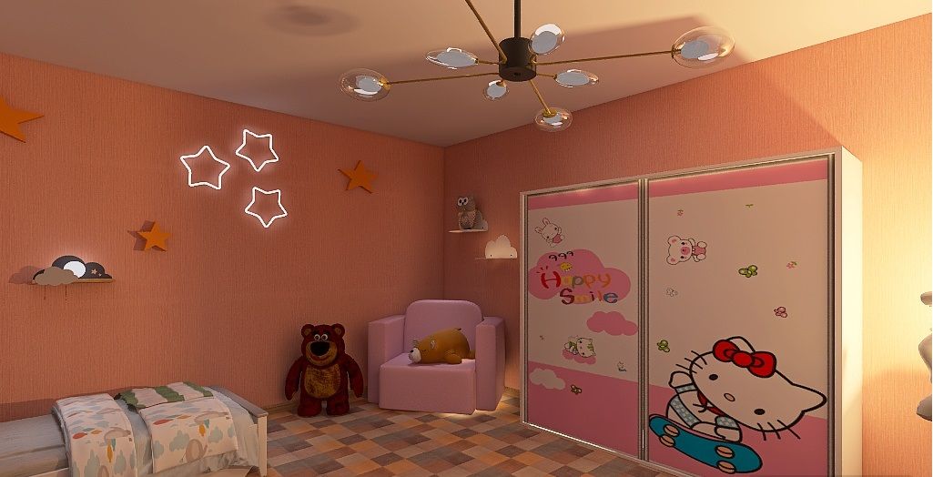 Przytulny i nowoczesny pokój dziecięcy z magicznym oświetleniem