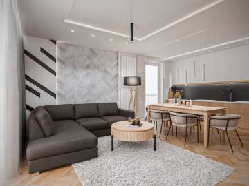 Geometryczny apartament 77 m² (2024, Wrocław)