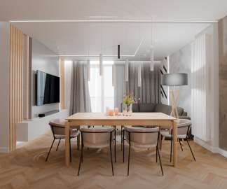 Geometryczny apartament 77 m² (2024, Wrocław)